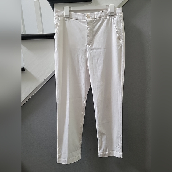 Ecru Pants Size 12 Cotton The Mitchell High Rise Tapered Leg Chino White Preppy - Picture 1 of 4